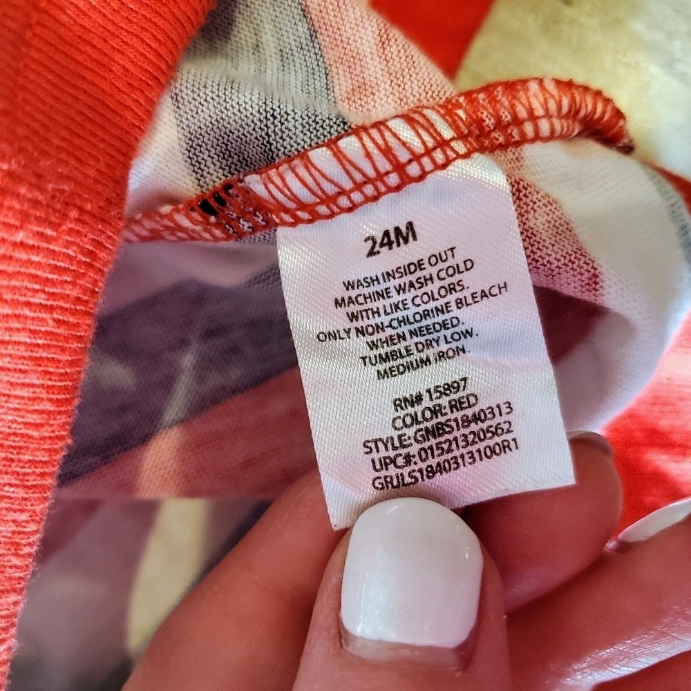 Garanimals Red White and Blue Striped Toddler Boy Tank Top Bodysuit Size 24m EUC - Picture 5 of 7
